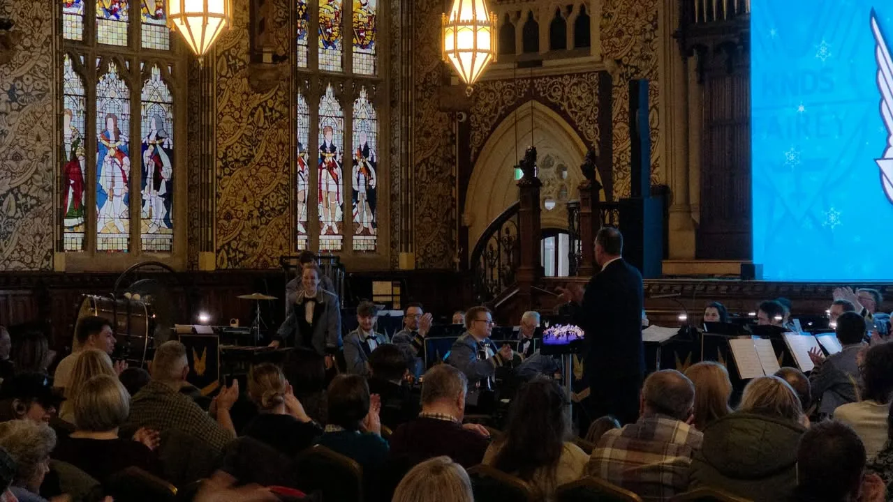 Photograph shared by The KNDS Fairey Band with its update, “Some pictures from our last concert of the year at the stunning Rochdale Town Hall on…”.