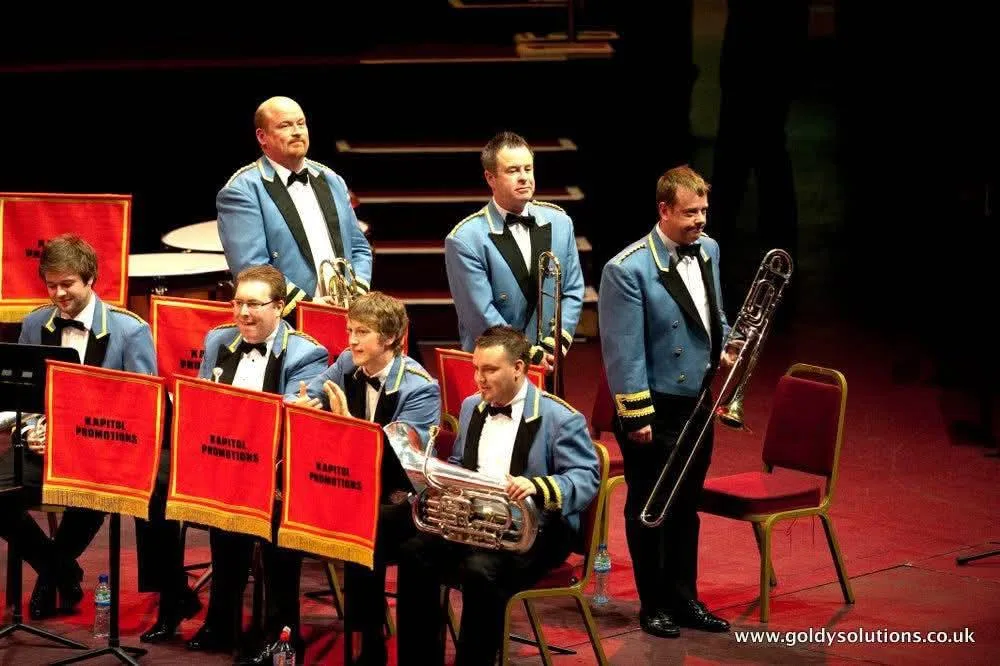 Photograph shared by The KNDS Fairey Band with its update, “The band are deeply saddened to learn of the passing of friend and former solo trombone…”.