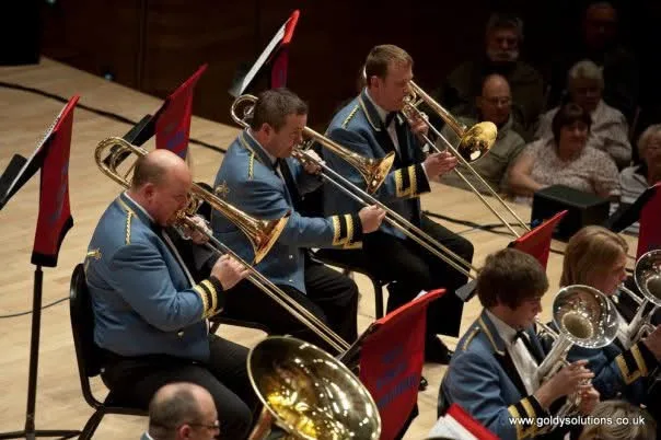 Photograph shared by The KNDS Fairey Band with its update, “The band are deeply saddened to learn of the passing of friend and former solo trombone…”.