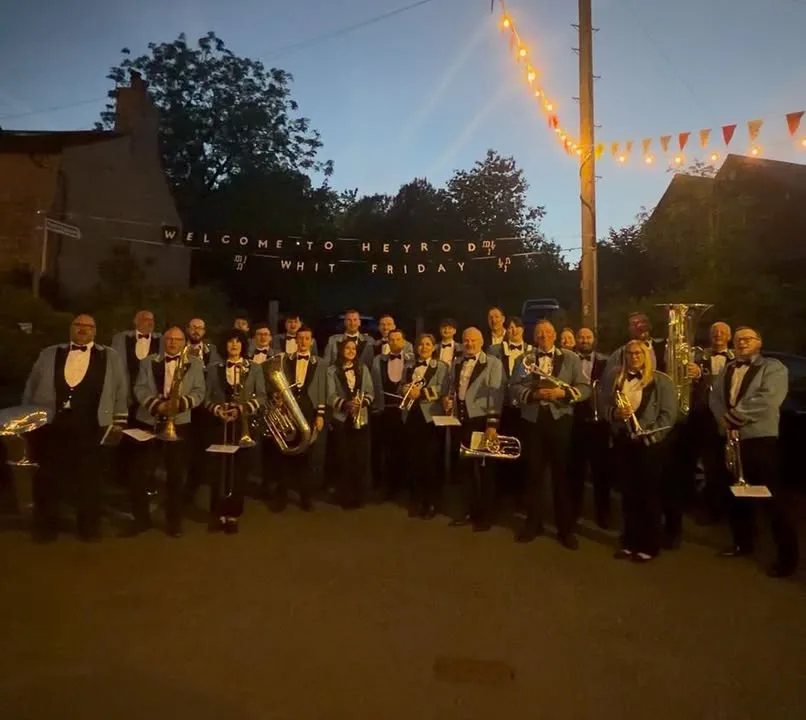 Photograph shared by The KNDS Fairey Band with its update, “Fairey Return to Tameside”.