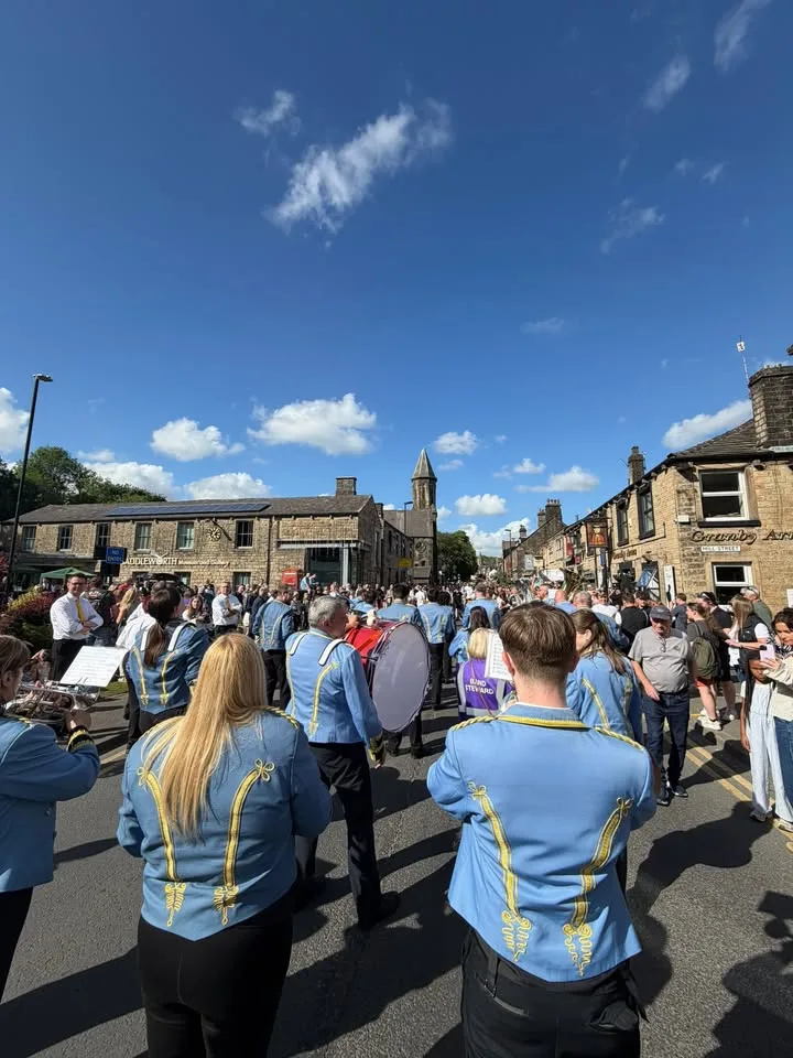 Photograph shared by The KNDS Fairey Band with its update, “Fairey Return to Tameside”.