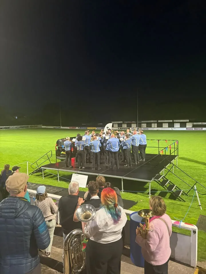 Photograph shared by The KNDS Fairey Band with its update, “Fairey Return to Tameside”.